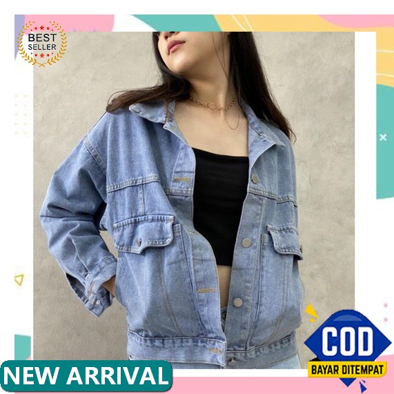 Jaket Oversize Jacket Wanita Cewek Jins Denim Jeans Korea Jumbo M Wv97 Vintage Baggy Oversize Jeans 