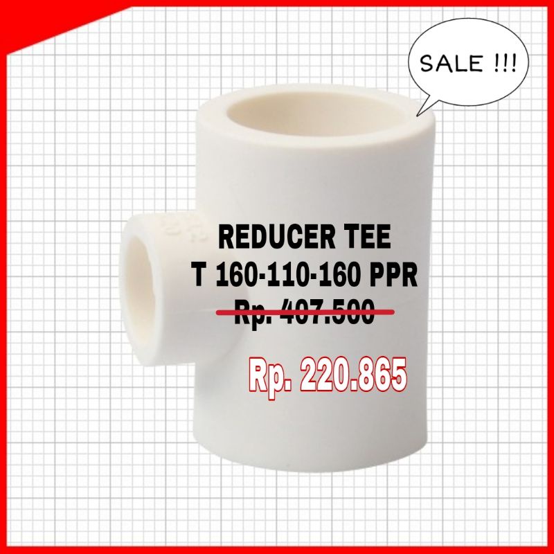 Fitting PPR Reducer Tee fitting pipa PPR westpex T 160-110-160