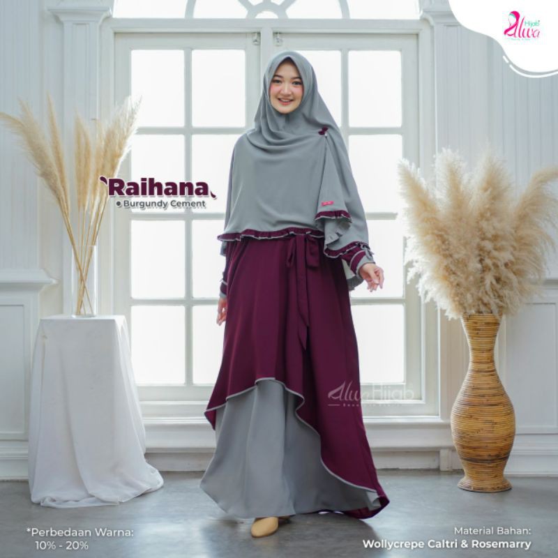 Gamis set Khimar Raihana - Alwa Hijab (Ready Stock)