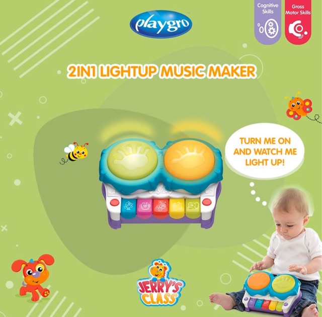 Playgro 2 in 1 Light Up Music Maker - mainan bayi