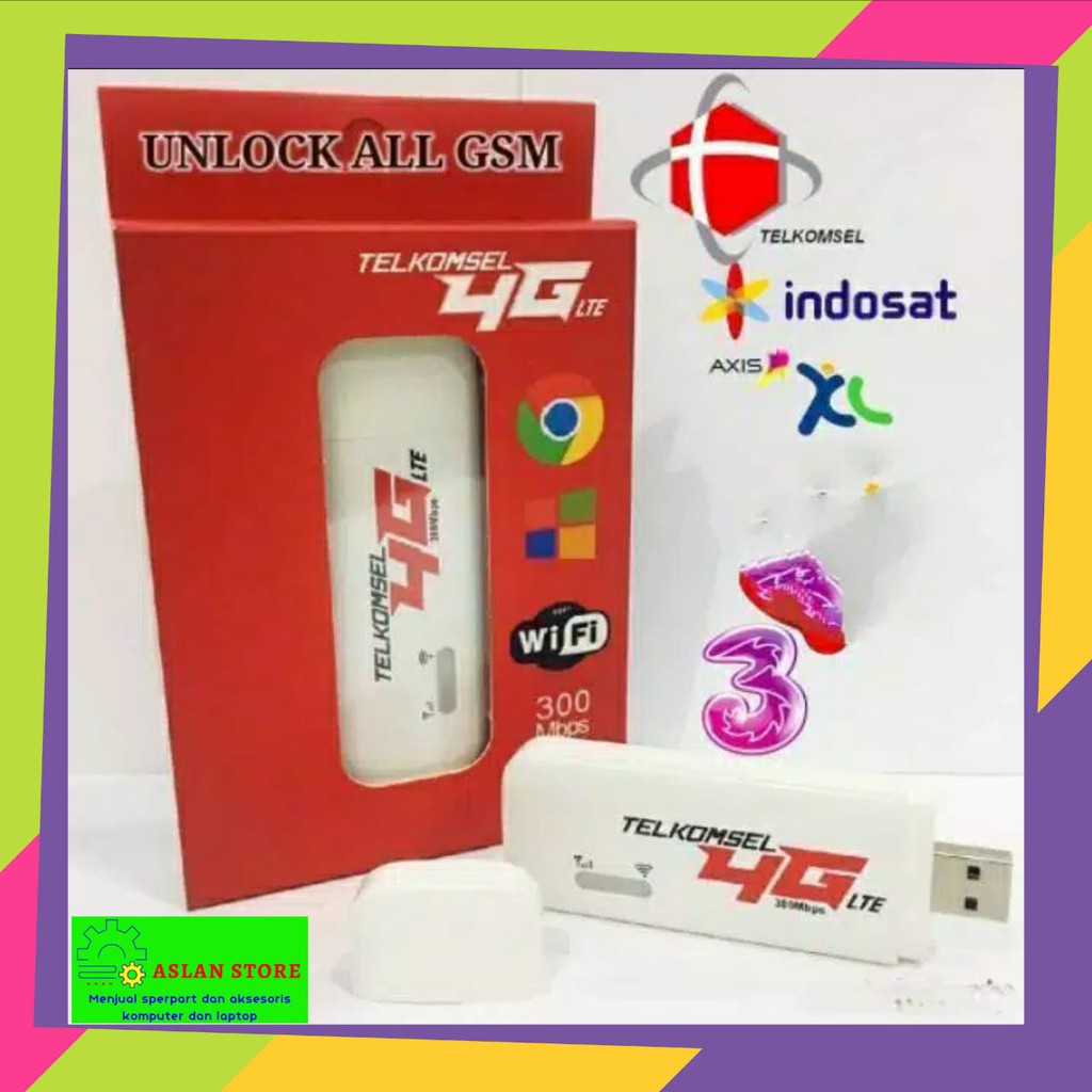 MODEM WIFI / MIFI USB 4G TELKOMSEL 300Mbps UNLOCK ALL OPERATOR GSM SUPPORT SMARTFREN UNLIMITED