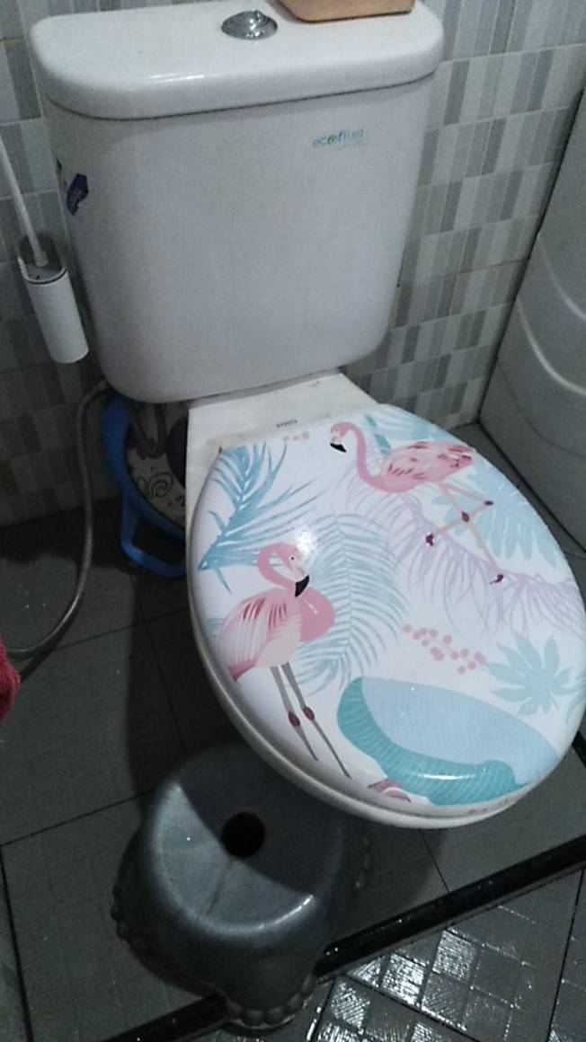 Stiker Tutup Kloset Motif Flamingo Series/ Sticker Tutup Closet Flamingo Series