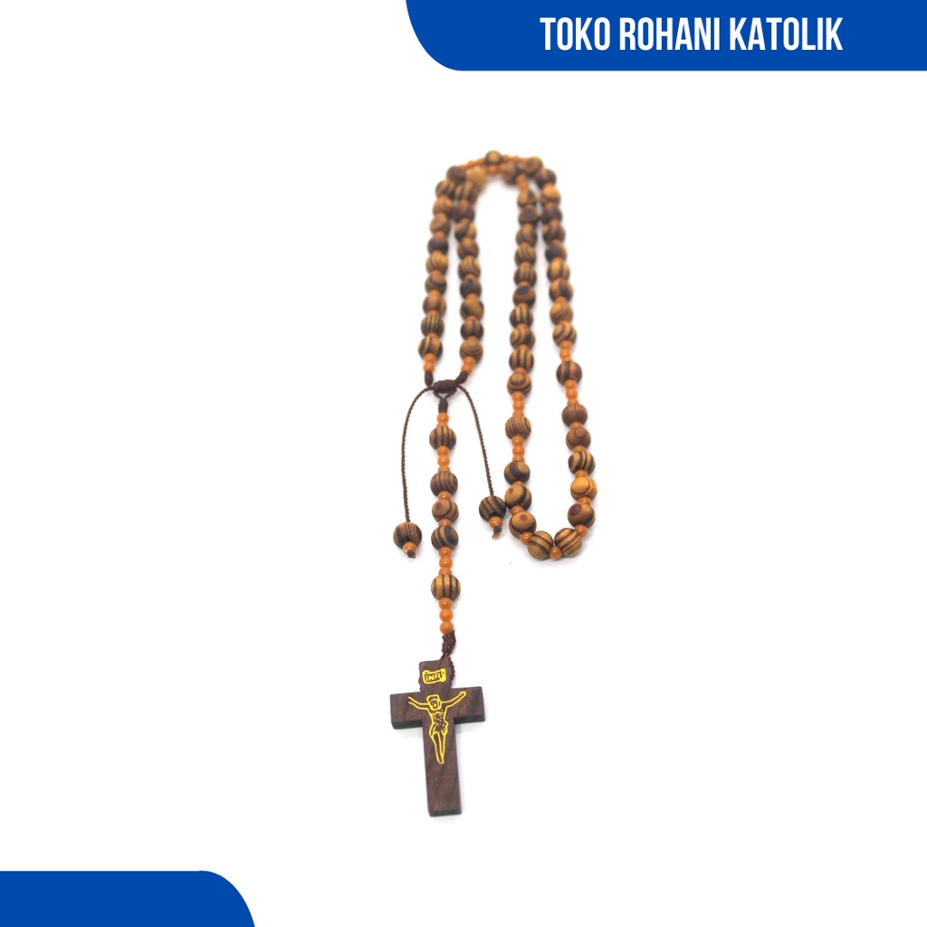 KALUNG ROSARIO KAYU LURIK / KALUNG ROSARIO KATOLIK / ROSARIO KATOLIK MURAH / KALUNG SALIB ROSARIO PRIA