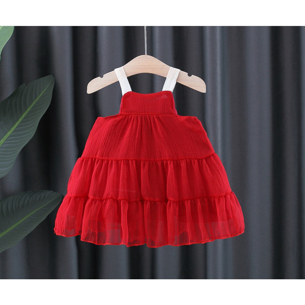 Dress bayi/baju dress anak /pakaian bayi anak perempuan tanpa lengan motif banyak pita