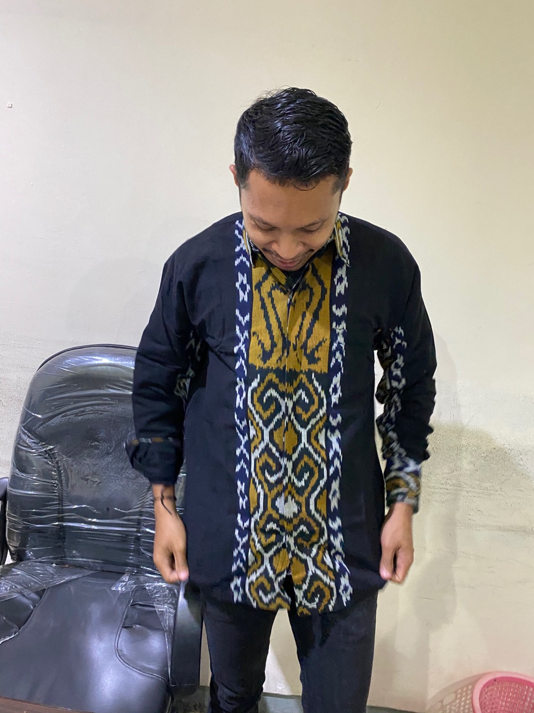 Kertonyono Kemeja Batik Pria Full Furing Bahan Tenun Troso Jepara
