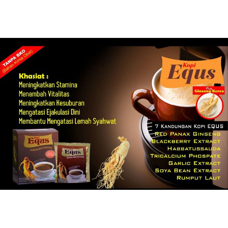 

Kopi Equs Extra Stamina Plus Korean Red Ginseng Untuk Stamina Pria