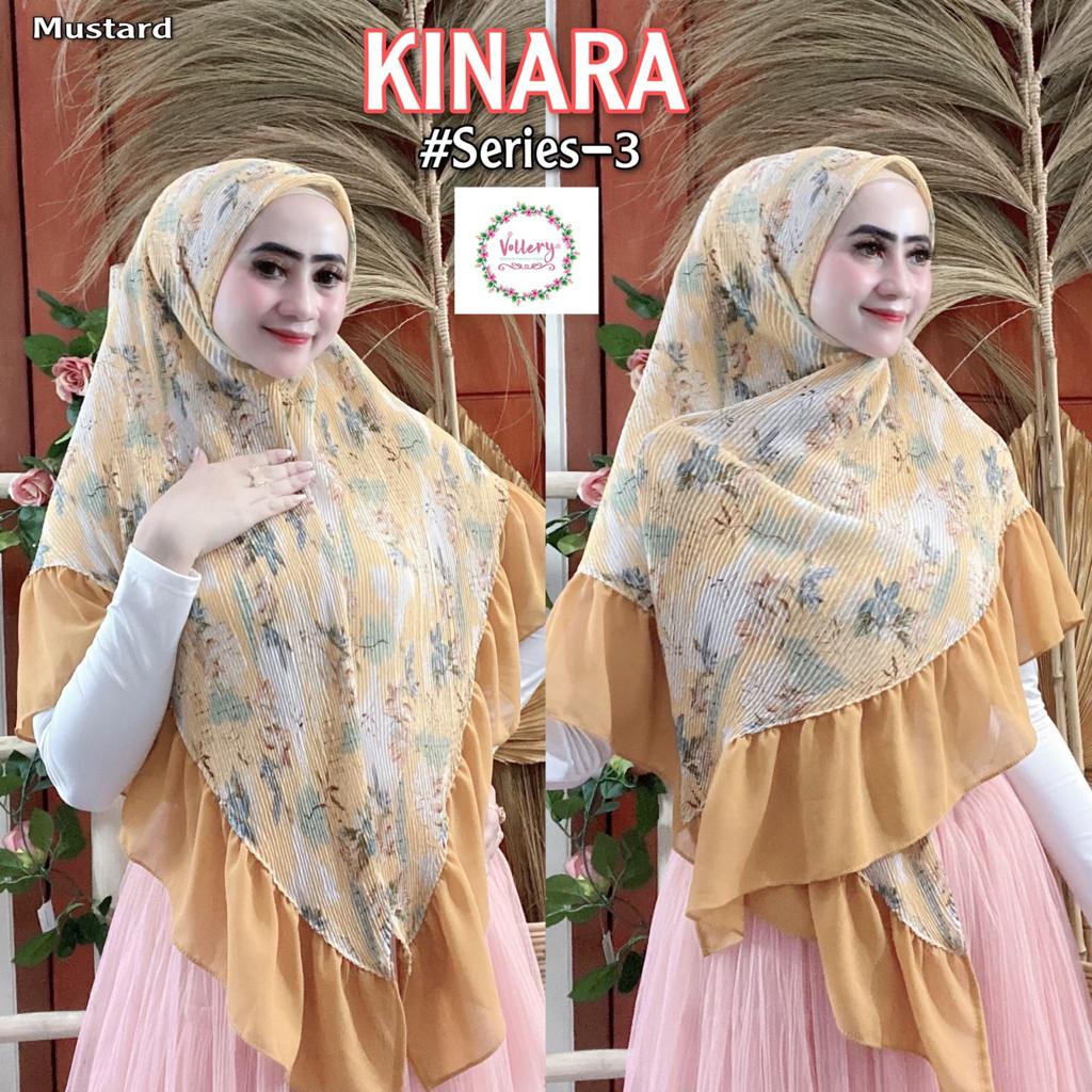 Jilbab Segiempat Segi Empat Square Kinara Plisket Ori Vallery Hijab-KINARA 3 - MUSTARD