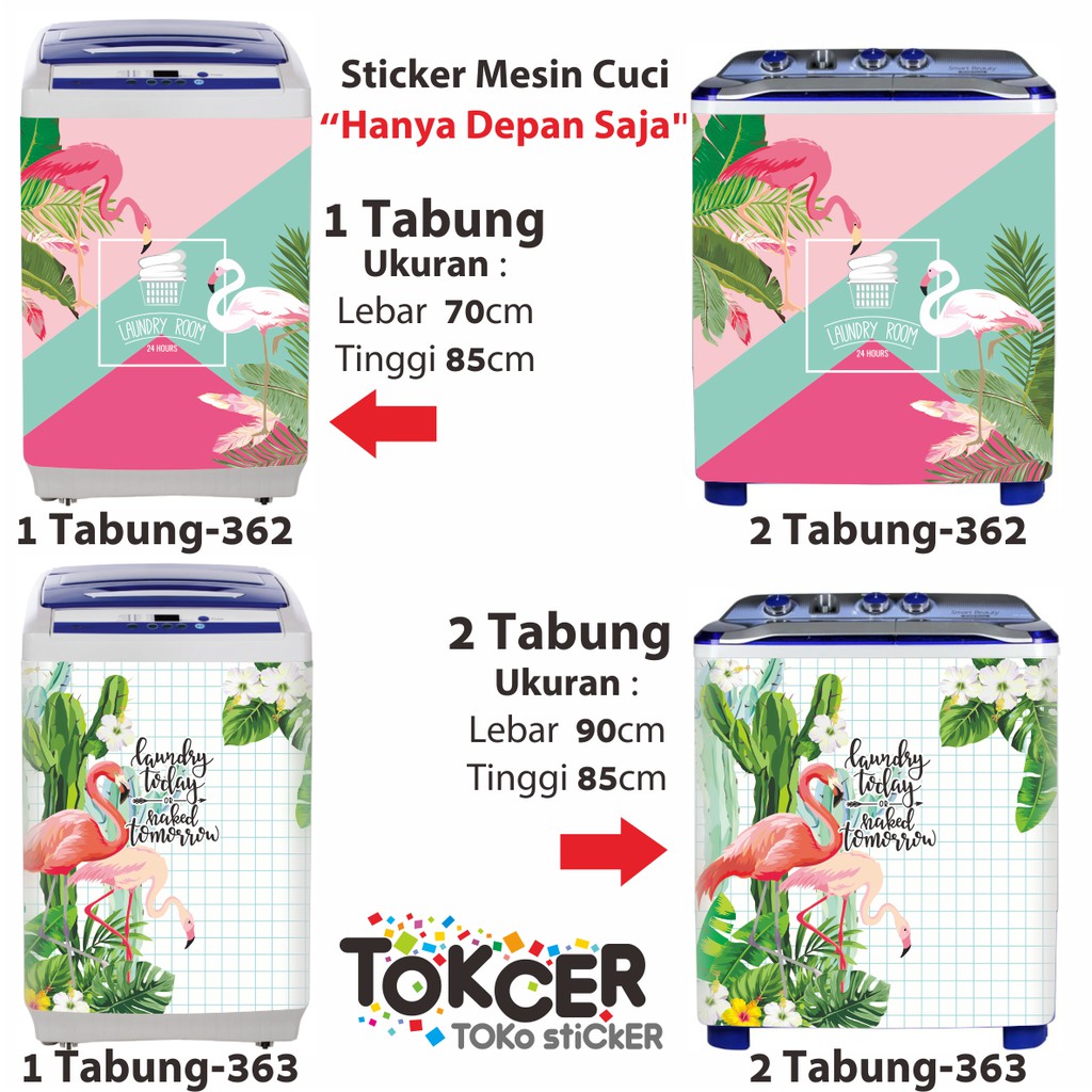 Stiker Mesin Cuci 1 dan 2 Tabung FLAMINGO