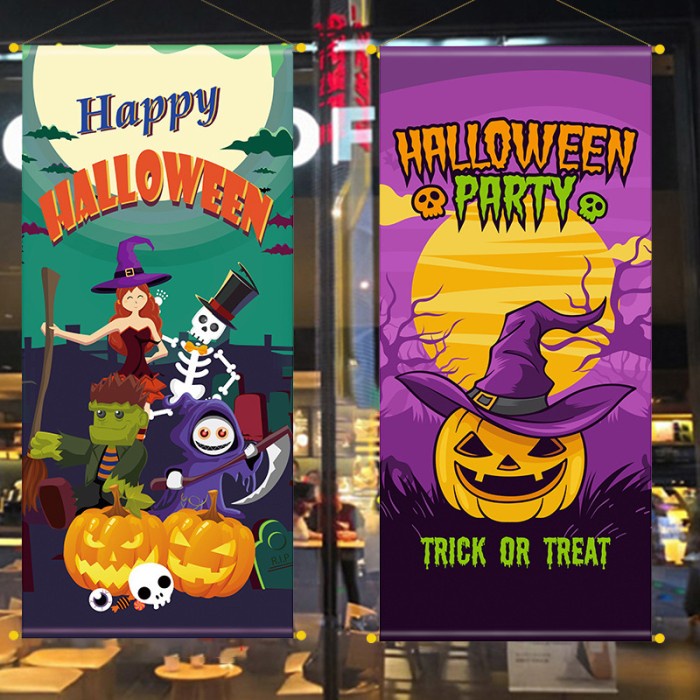 Banner Happy Halloween Dekorasi Pesta Haloween Trick Or Treat Murah