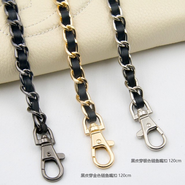 letty slim chain leather braided strap / tali rantai tas panjang