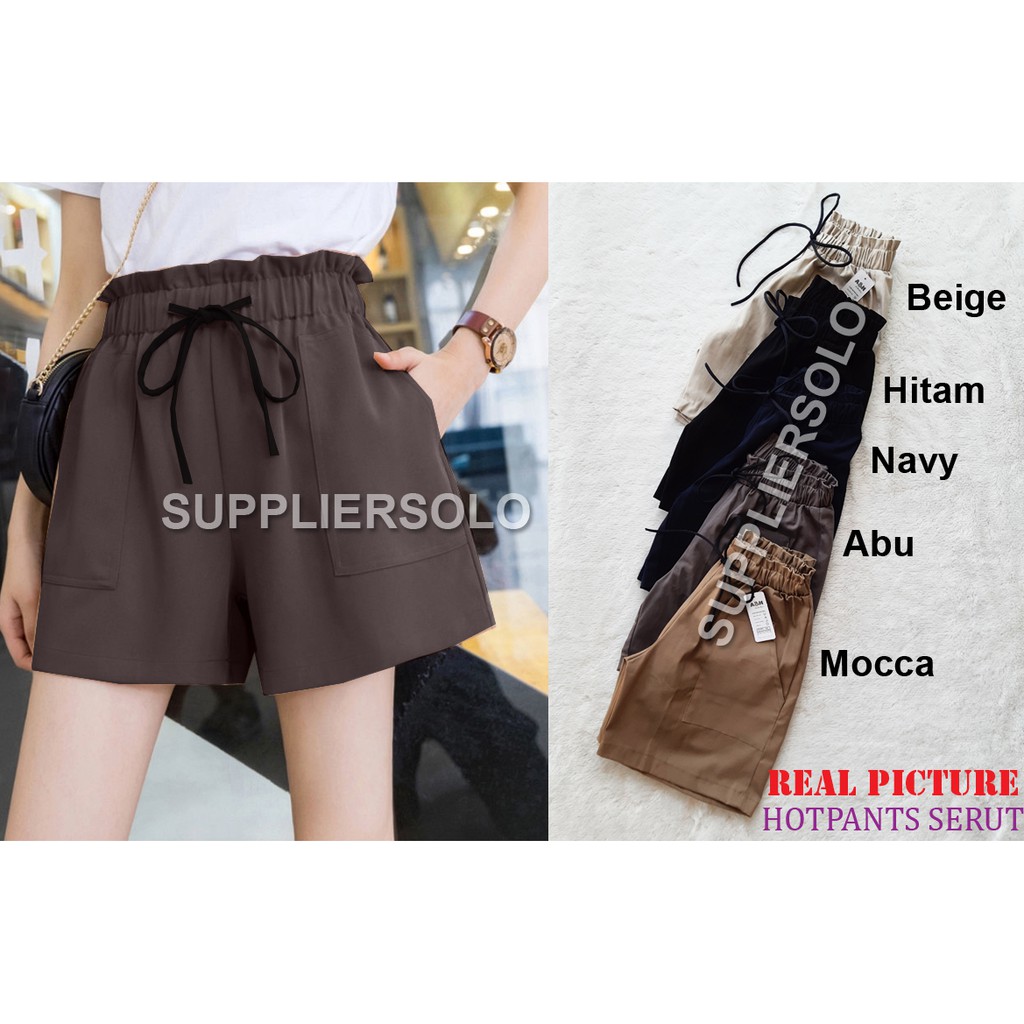 CELANA HOTPANTS SERUT TWILL COMBED STANDART DAN JUMBO