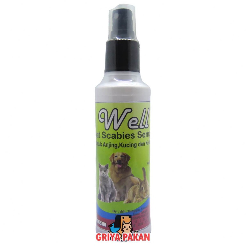 Obat Well Semprot Scabies / spray sakit kulit skabies kucing anjing