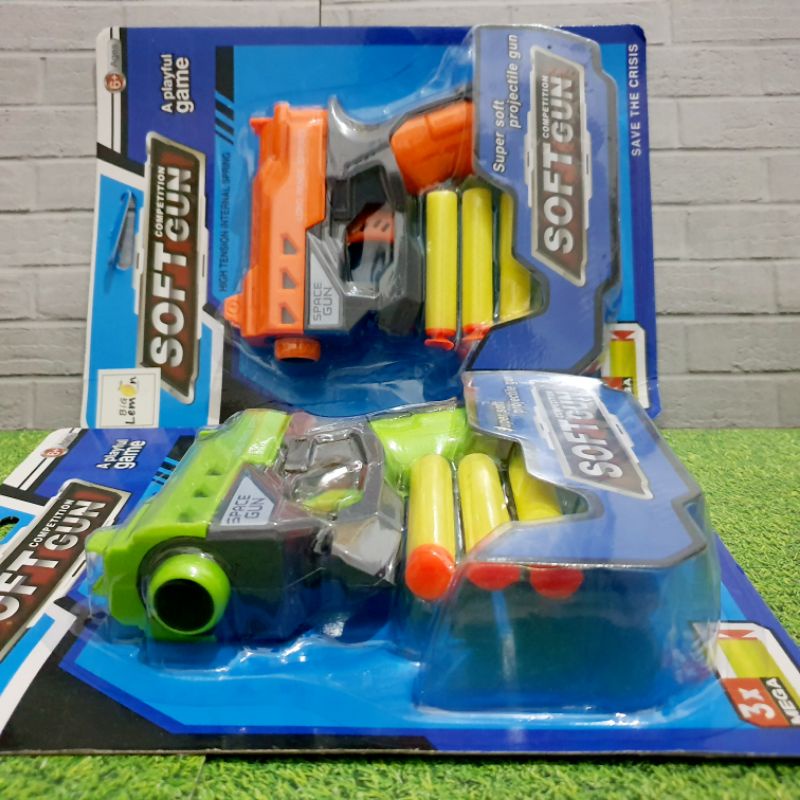 MAINAN PISTOL SPACE GUN PELURU NERF -  MAINAN ANAK PISTOL PELURU BUSA
