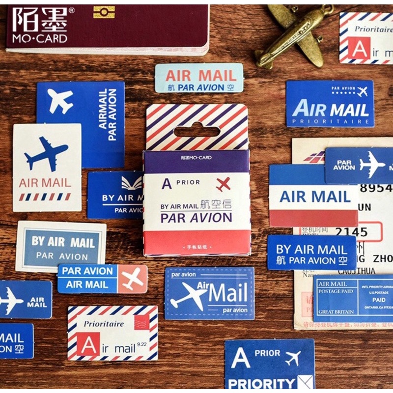 (45 PCS) STICKER AESTHETIC CUTE BOX STIKER LUCU MURAH BINATANG ORANG BUNGA SCRAPBOOK STIKER HP-Par avion