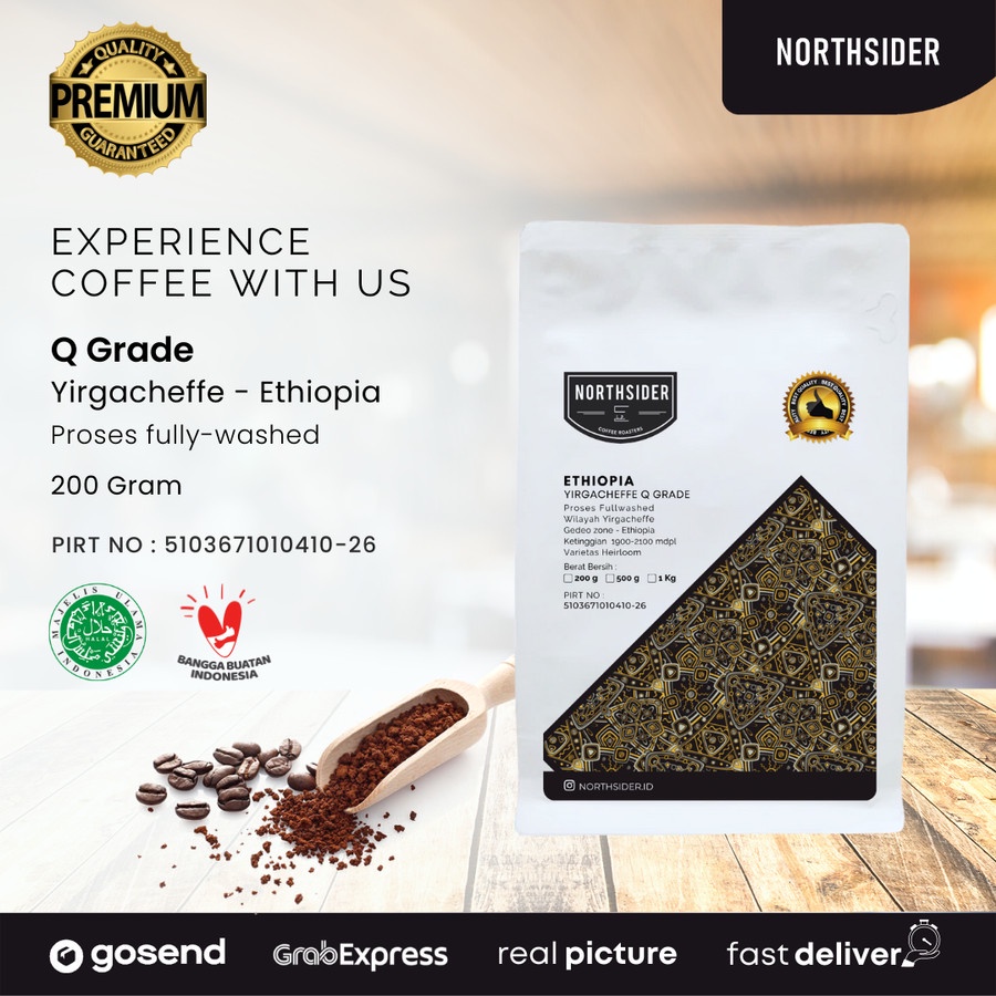 BIJI KOPI ARABIKA ETHIOPIA YIRGACHEFFE Q GRADE WASH - 200GR NORTHSIDER