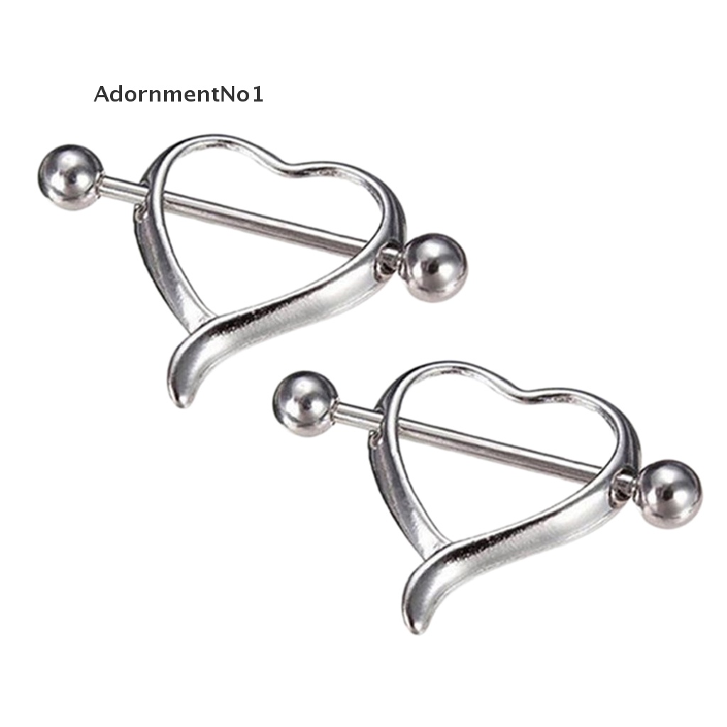 (AdornmentNo1) 1pc / 1 Pasang Anting Tindik Puting Bentuk Hati Bahan Surgical Steel Untuk Wanita