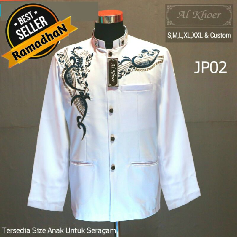 koko Jasko Jas koko bordir / Busana muslim pria / Baju lebaran / seragam keluarga / baju resepsi