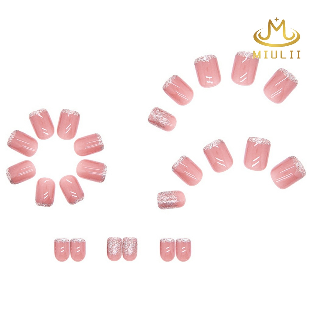 MIULII / KUKU PALSU  A0491  / 24PCS / 3D / NAIL ART / PREMIUM / CUTE / BIRU / FREE LEM JELLY / KUTEK