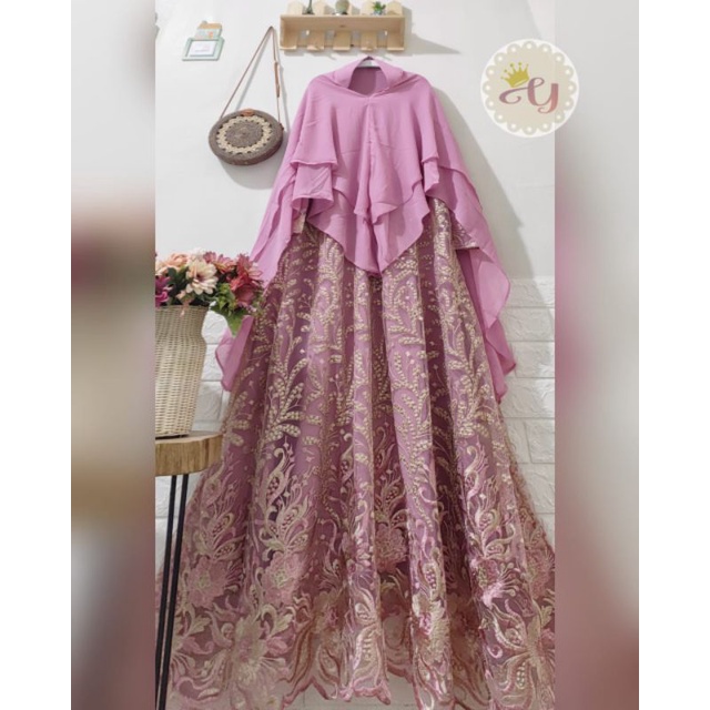 Gamis brokat premium keliling