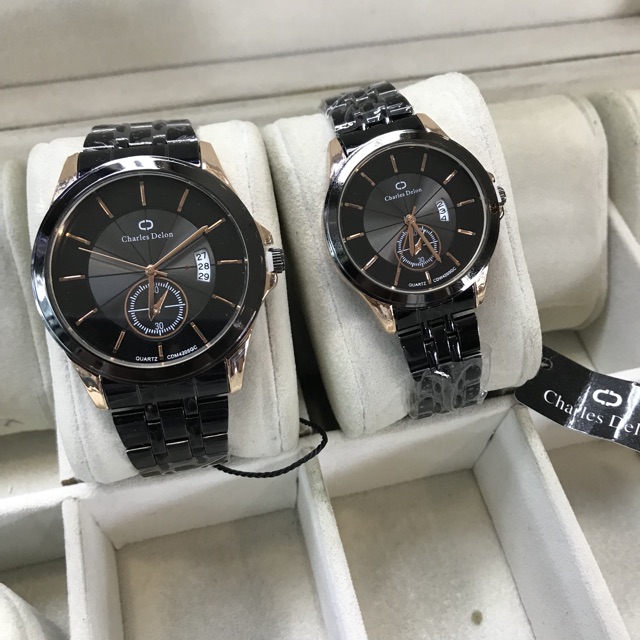 JAM TANGAN COUPLE CHARLES DELON ROSE GOLD ORIGINAL WATER