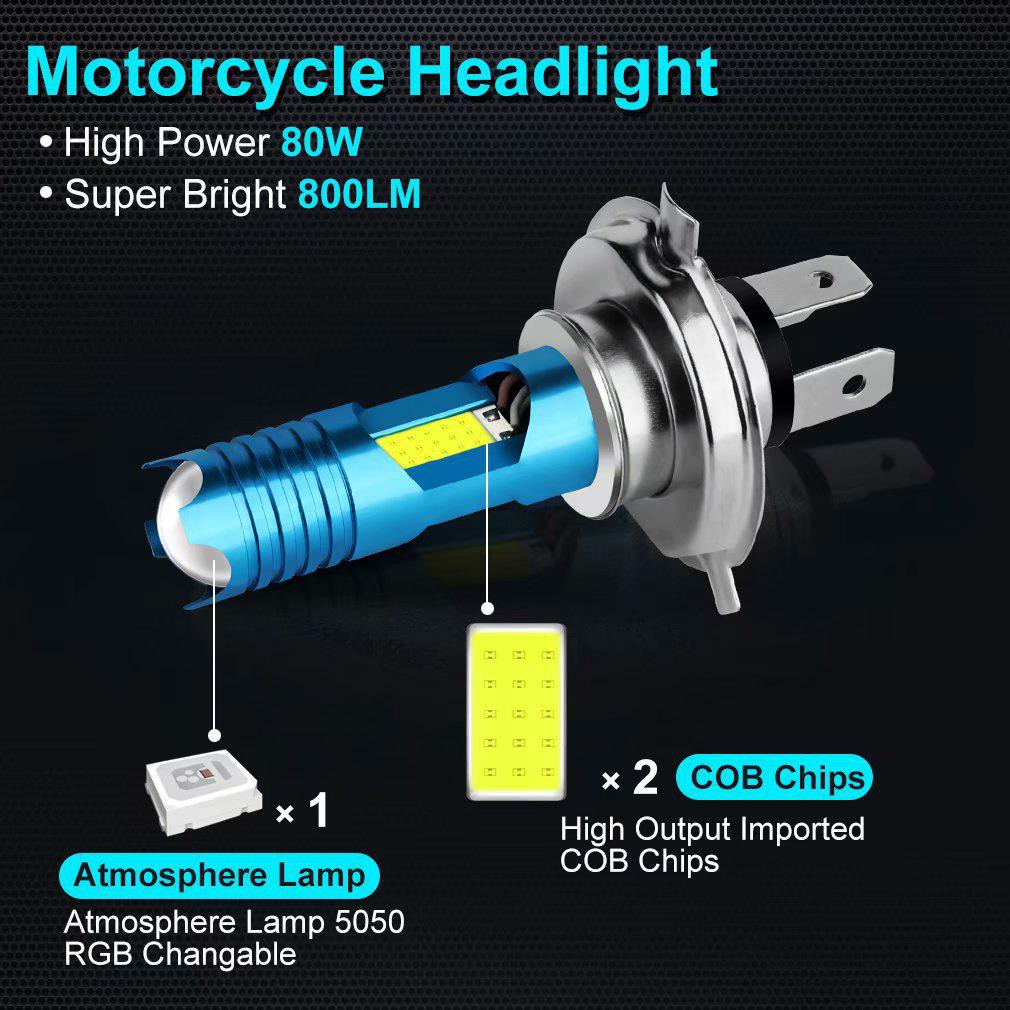 Lampu motor 2 sisi H4 HS1 Tiga Kaki H4 HS1 plus lampu RGB VIXION CB 150  NINJA 150 VERZA MX KING DLL