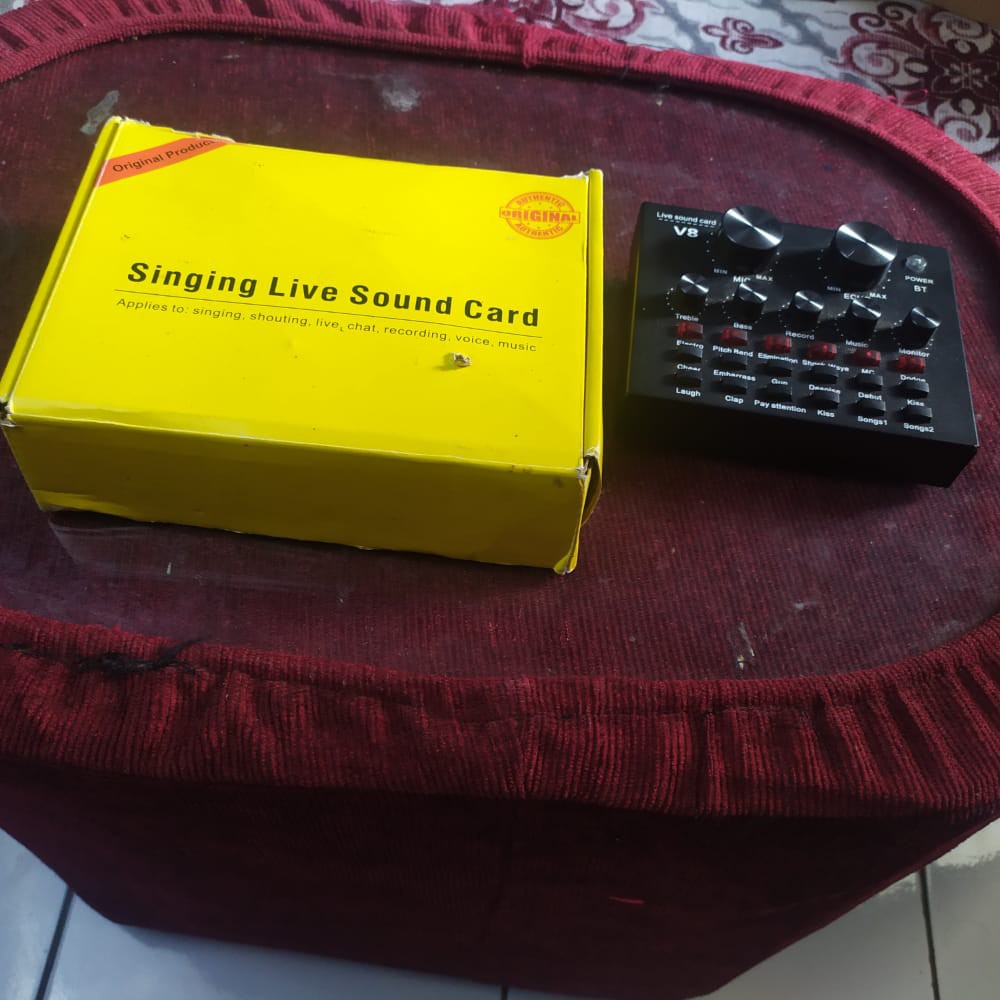 bonkyo V8 SoundCard Audio untuk HP PC Mac Live Broadcast Karaoke Smule WeSing 4.7#SoundCard #V8 #XOX