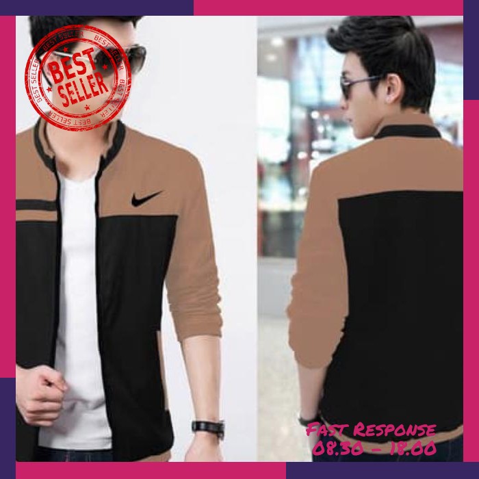 [Jaket Nike Coklat Cl] Jaket Pria Babyterry Coklat