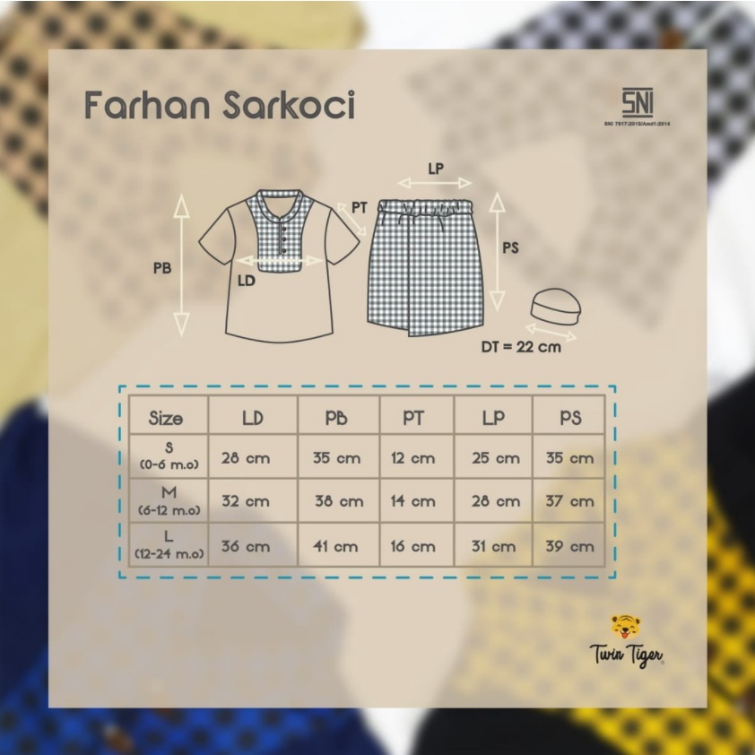 Twin Tiger Baby Baju Koko Baby - Sarkoci Farhan - 0 - 2 Tahun Setelan Lebaran Anak - SNI CBKS