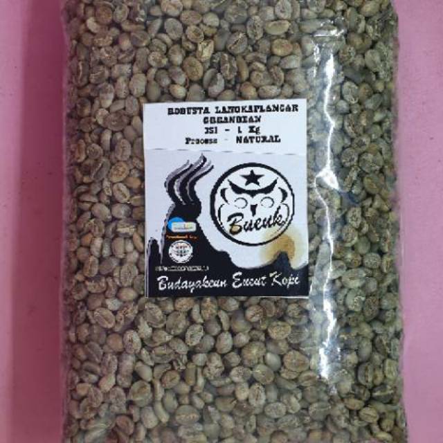 Robusta Green Beans 1kg - Fullwash Kopi Mentah Pangandaran Natural Coffe Cap Bueuk