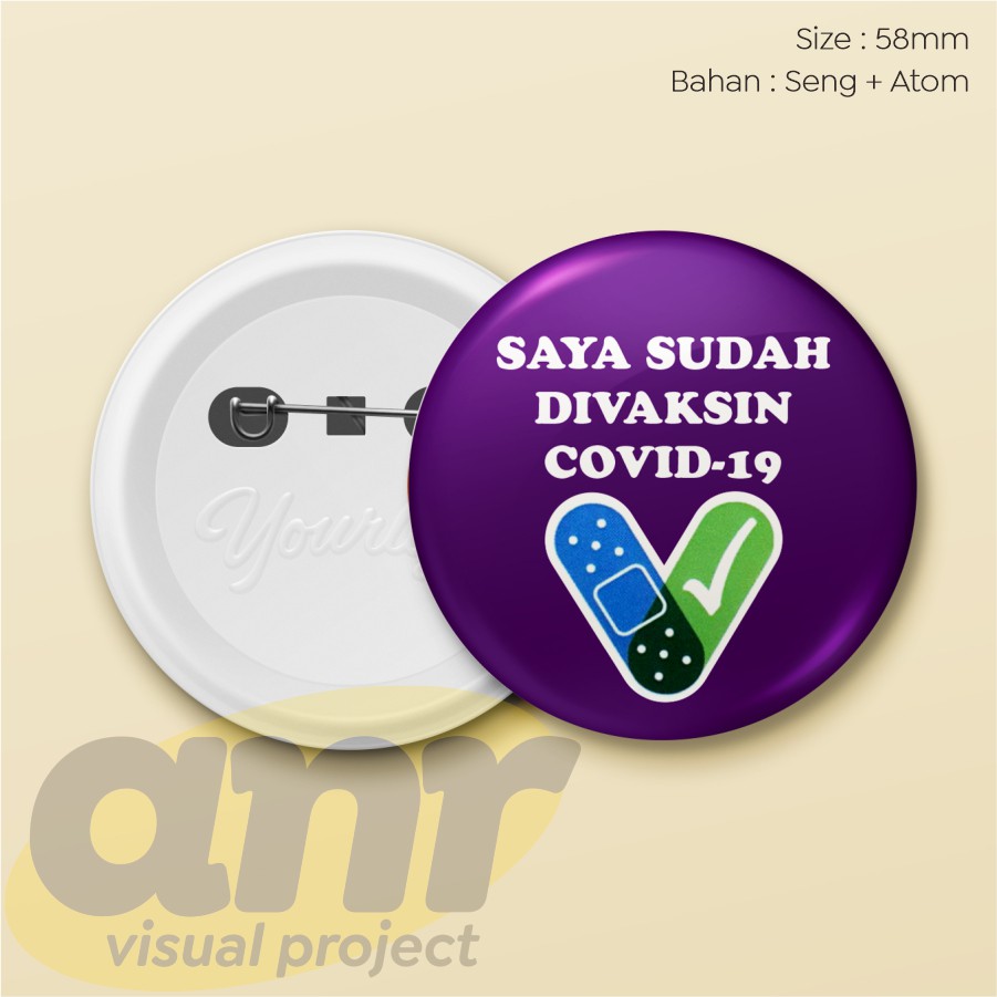 PIN  SAYA SUDAH VAKSIN COVID-19 58mm Murah #1
