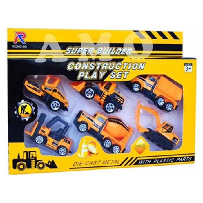Mainan Mobil Contruction Playset isi 6 pcs