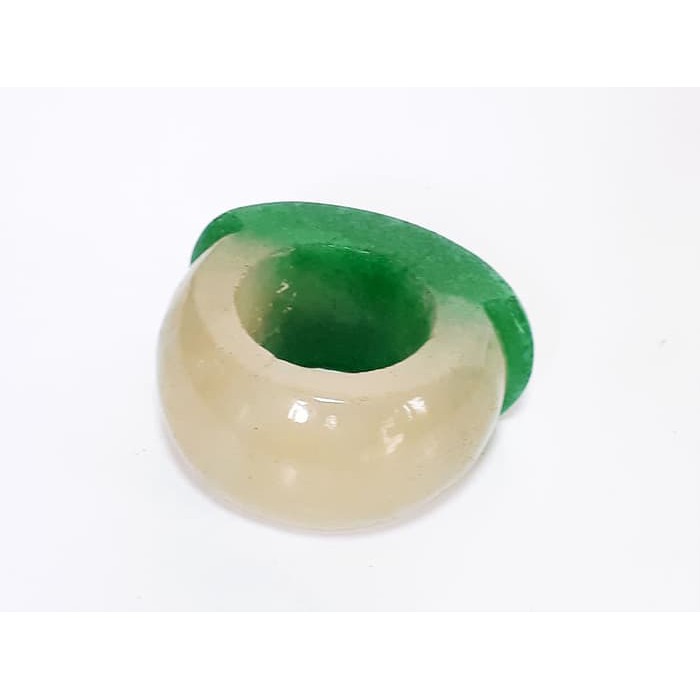 Cincin Pria Wanita Batu Giok Hijau Putih Jumbo Cincin Jempol Shopee Indonesia