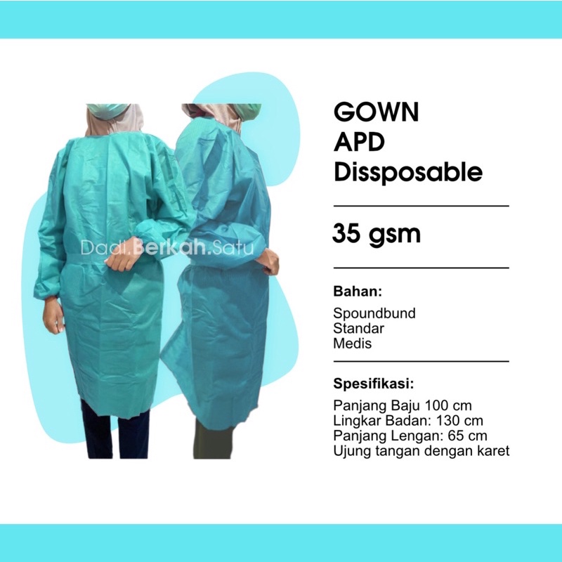 Disposable Isolation Gown / Surgical Gown / APD Gown / Hazmat (35 gsm)