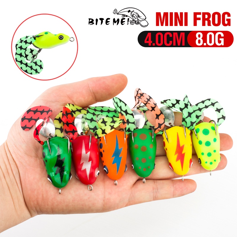 Umpan Pancing Soft Bait Bentuk Katak Mini 10 Warna Ukuran 4cm / 8g Dengan Kail Ganda