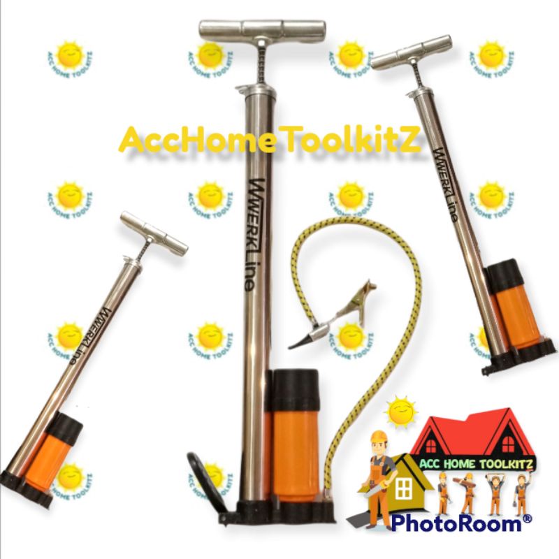 Pompa Angin Tabung / Kompa Sepeda Motor Besar / Pump bola / Pompa Werkline