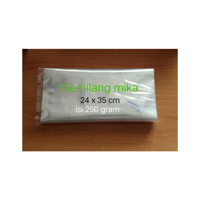 plastik PP bening tebal 0.3 isi 250gram