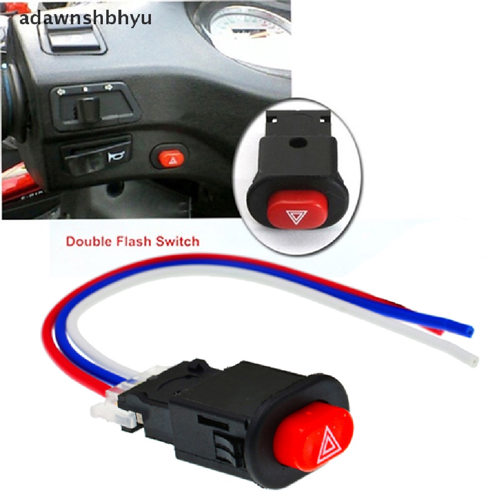 Saklar Lampu Bahaya Sepeda Motor adawnshbhyu Double Warning Flasher Emergency Signal w/3Kabel