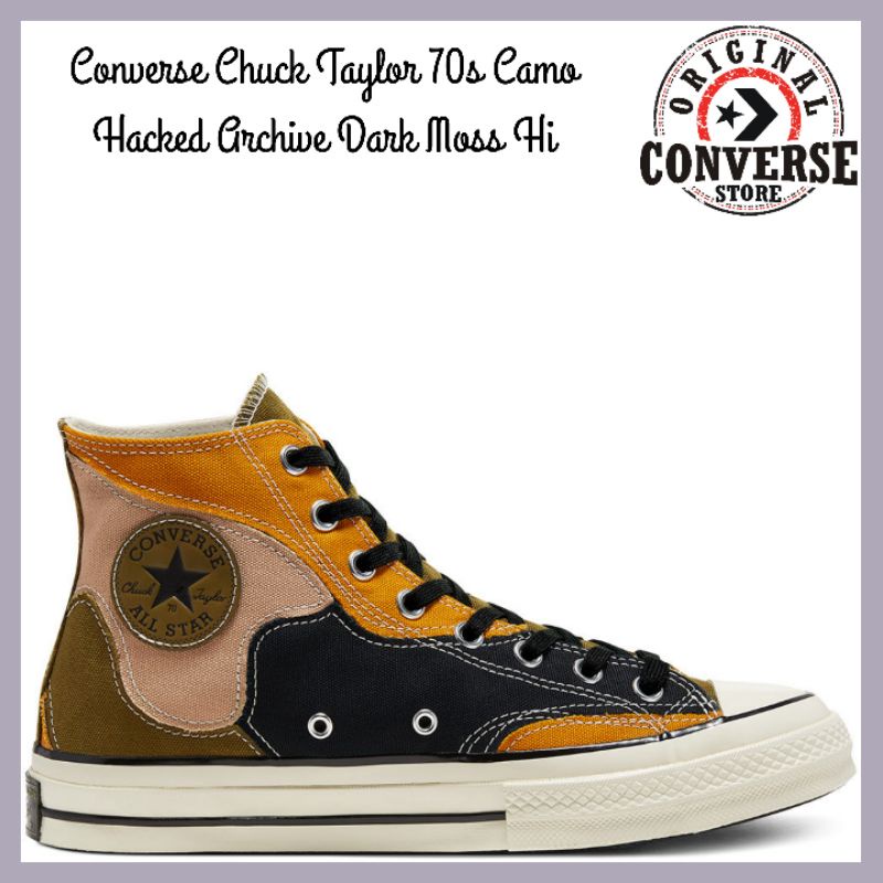 ORIGINAL CONVERSE CHUCK TAYLOR 70s CAMO HACKED ARCHIVE DARK MOSS Hi 168905C MALE