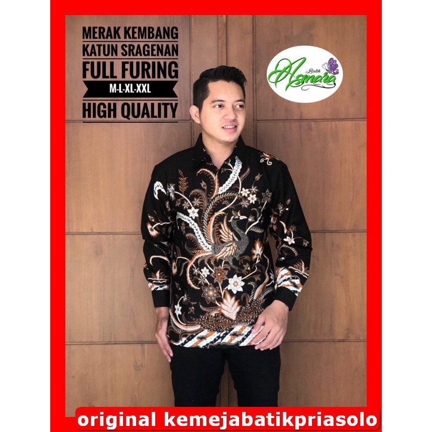 ATASAN BATIK PREMIUM KEMEJA BATIK SOLO Lengan Pendek Lapis Furing Asmara Sekar Jagad KAPAL KANDAS SO
