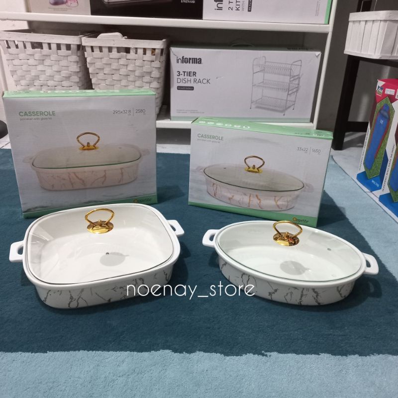 Informa Casserole Set Wadah Saji Bahan Porcelain