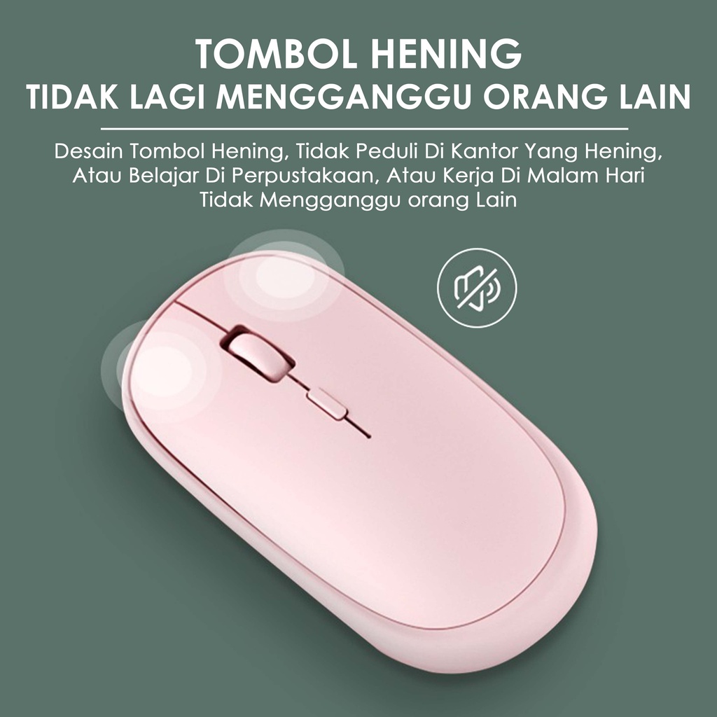 （COD）Mouse Nirkabel Bisu Mouse 2.4G Mouse Bluetooth Mouse Pengisian Nirkabel