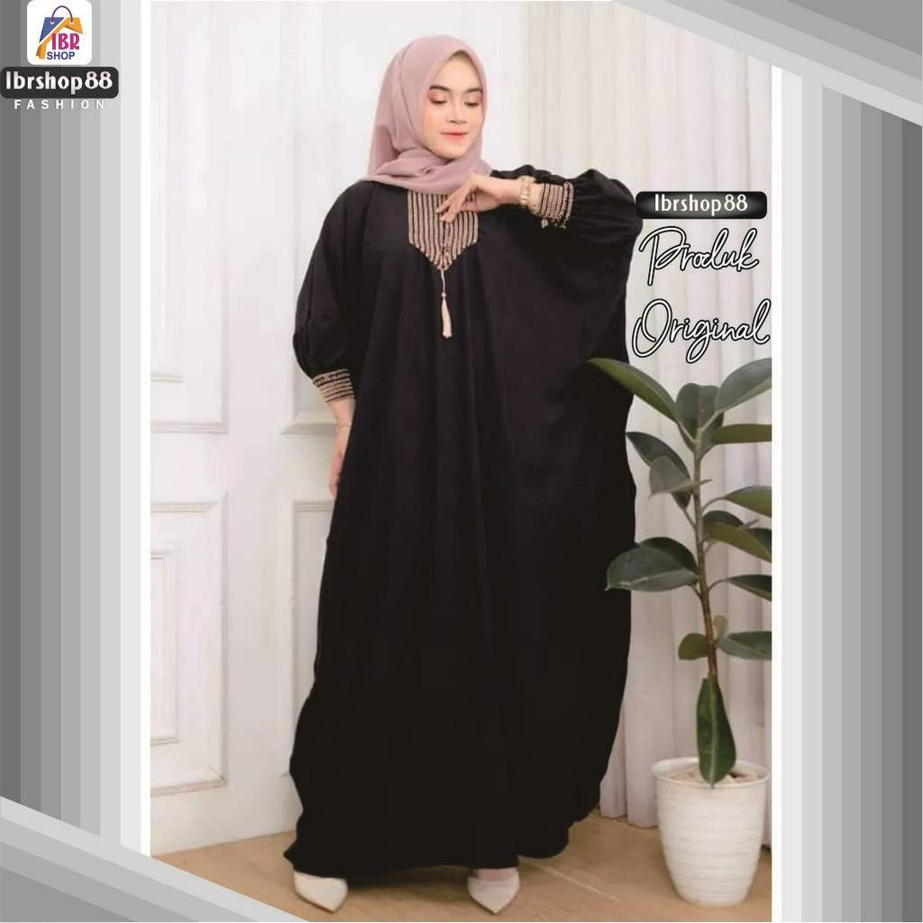 Gamis Kaftan Crinkle Airflow / Gamis Arabian Renda Sultan Jumbo LD 140 / Fashion Muslim Wanita Terba
