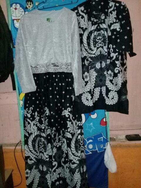 Tasyananu_batik Couple Gamis Cinderella Brokat Gurita / Couple Gamis Brokat 2499