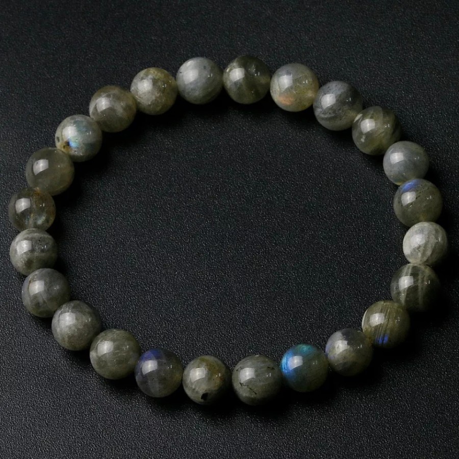 Gelang labradorite India stone alami lucky bracelet