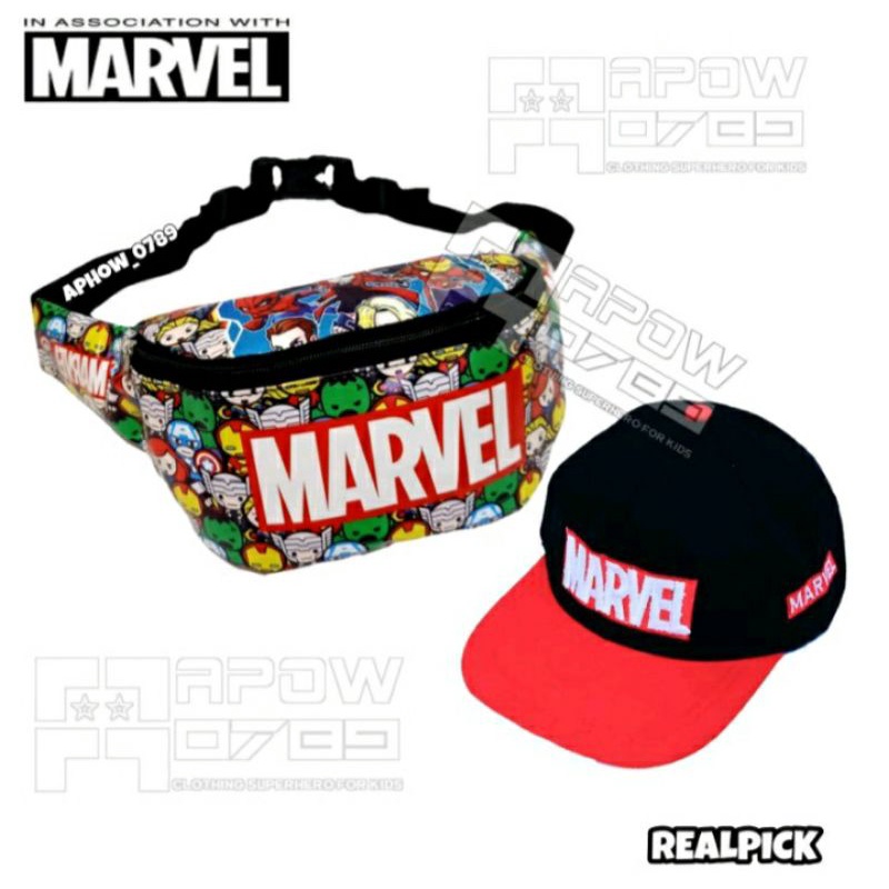 PROMO BISA COD Waistbag Marvel anak 2in1 laki-laki 2-10Tahun Motif kartun abstrak