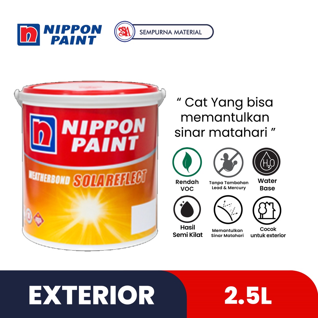 Cat Nippon Paint Exterior Solareflect2,5Liter - Putih