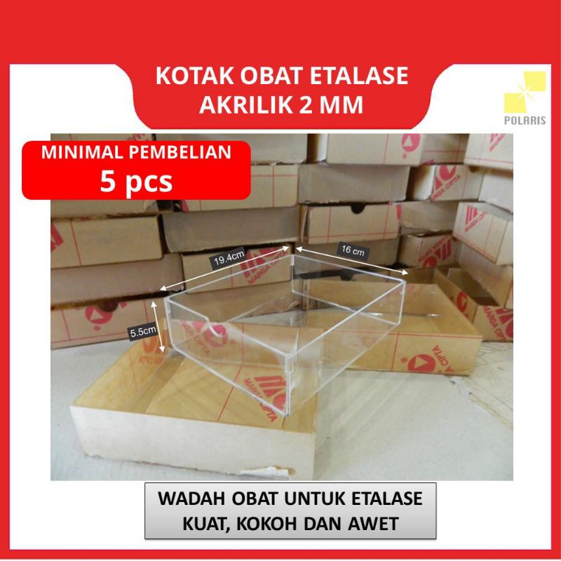 Kotak Obat Etalase Apotik Akrilik / Wadah Pajangan Obat Apotek Acrylic Small