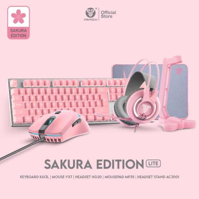 Fantech SAKURA EDITION Keyboard Mouse Headset Gaming Pink- SAKURA LITE
