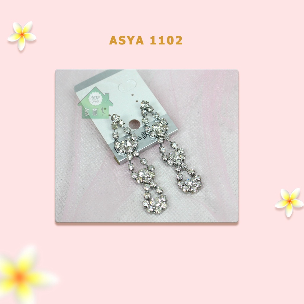 Anting Wanita Permata Putih Panjang 1102