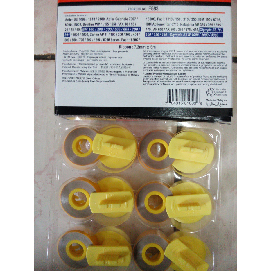 

Utrs0e4 Lift Off Correction Tape Fullmark F-583 As71S0D